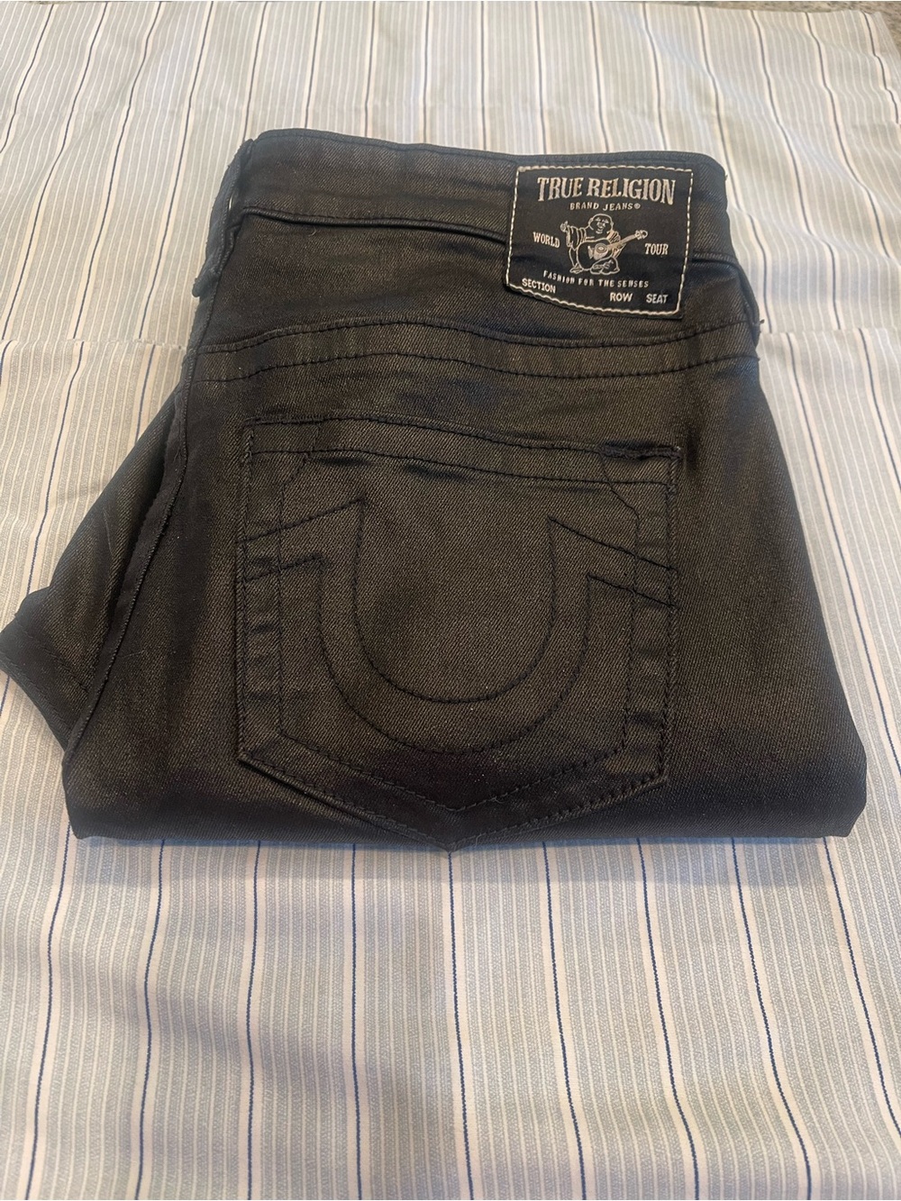 True Religion Black Jeans with Signature Patch